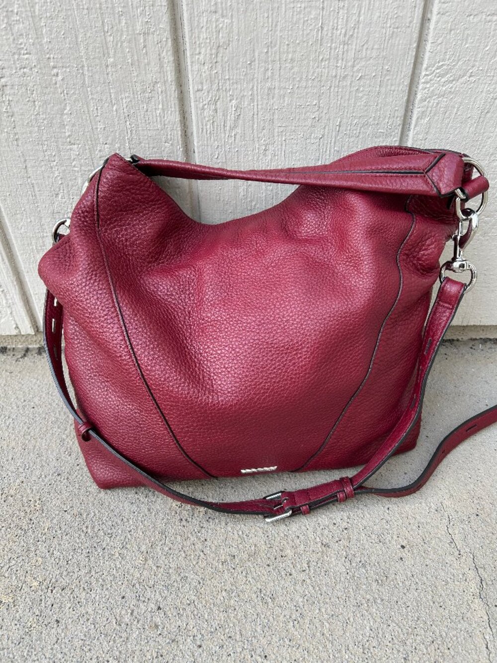 Rebecca Minkoff Burgundy Leather Hobo Handbag
